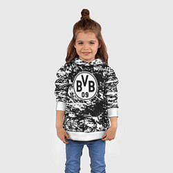 Толстовка-худи детская Боруссиа белые краски, цвет: 3D-белый — фото 2