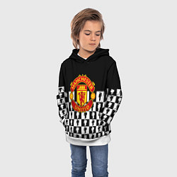Толстовка-худи детская Манчестер Юнайтед люди паттерн, цвет: 3D-белый — фото 2