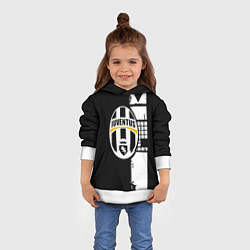 Толстовка-худи детская Ювентус геометрия белая, цвет: 3D-белый — фото 2