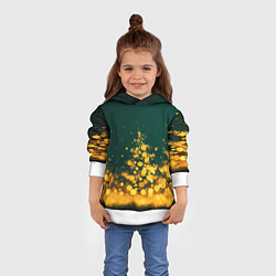 Толстовка-худи детская Новогодние елочки из боке, цвет: 3D-белый — фото 2