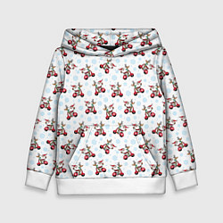 Толстовка-худи детская Рождественские гонщики, цвет: 3D-белый