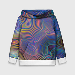 Толстовка-худи детская Абстрактная рябь, цвет: 3D-белый