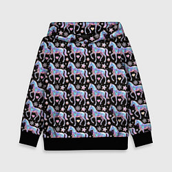 Детская толстовка Новогодние лошади y2k