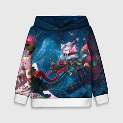 Детская толстовка Санта с динозавром