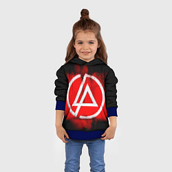 Толстовка-худи детская Linkin Park: Red style, цвет: 3D-синий — фото 2