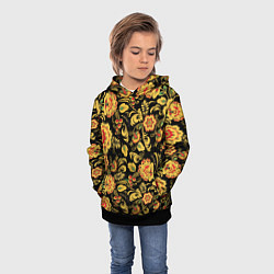 Толстовка-худи детская Хохлома, цвет: 3D-черный — фото 2
