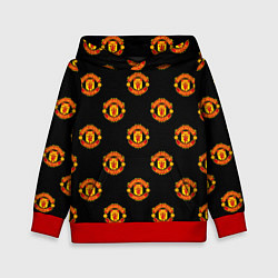 Толстовка-худи детская Manchester United Pattern, цвет: 3D-красный