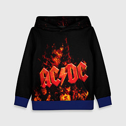 Толстовка-худи детская AC/DC Flame, цвет: 3D-синий