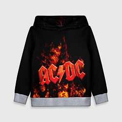 Толстовка-худи детская AC/DC Flame, цвет: 3D-меланж