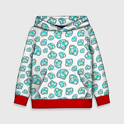 Толстовка-худи детская Бриллианты, цвет: 3D-красный