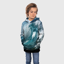 Толстовка-худи детская Волна, цвет: 3D-черный — фото 2