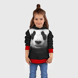 Толстовка-худи детская Взгляд панды, цвет: 3D-красный — фото 2
