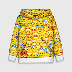 Толстовка-худи детская Emoji, цвет: 3D-белый