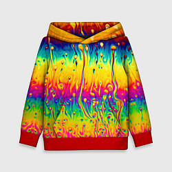 Толстовка-худи детская Tie dye, цвет: 3D-красный