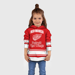 Толстовка-худи детская Detroit red wings, цвет: 3D-белый — фото 2