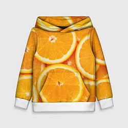Толстовка-худи детская Апельсин, цвет: 3D-белый