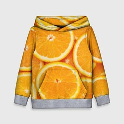 Толстовка-худи детская Апельсин, цвет: 3D-меланж