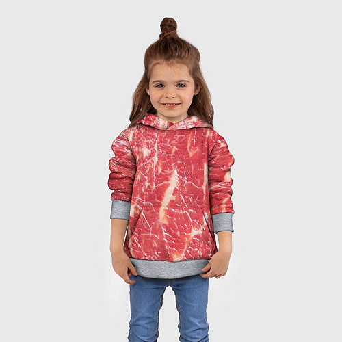 Детская толстовка Мясо / 3D-Меланж – фото 4