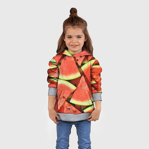 Детская толстовка Дольки арбуза / 3D-Меланж – фото 4