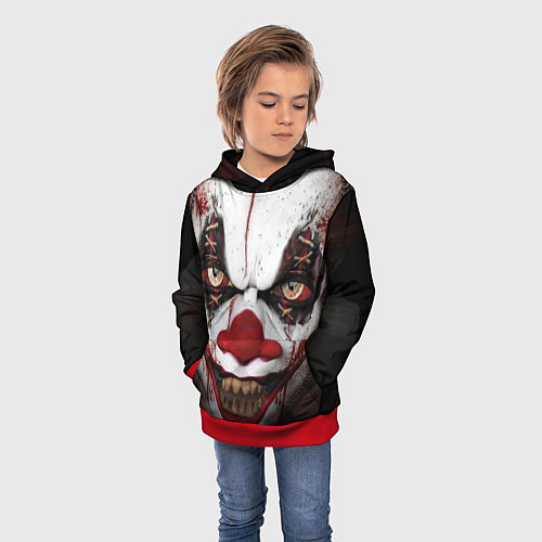 Детская толстовка Зомби клоун / 3D-Красный – фото 3