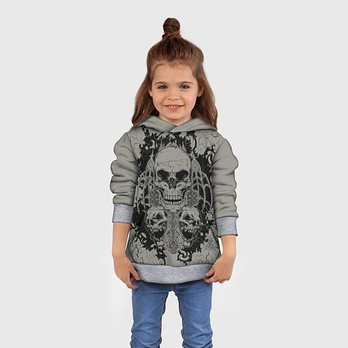 Детская толстовка Skulls / 3D-Меланж – фото 4
