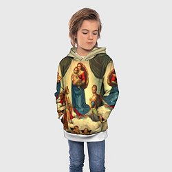 Толстовка-худи детская Сикстинская Мадонна, цвет: 3D-белый — фото 2