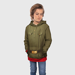 Толстовка-худи детская Униформа солдата, цвет: 3D-красный — фото 2