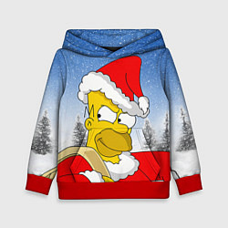 Толстовка-худи детская Санта Гомер, цвет: 3D-красный