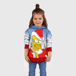 Толстовка-худи детская Санта Гомер, цвет: 3D-красный — фото 2