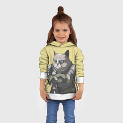 Толстовка-худи детская Кот, цвет: 3D-белый — фото 2