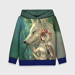 Толстовка-худи детская Принцесса и волк, цвет: 3D-синий