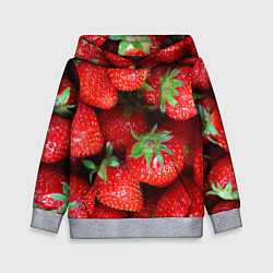 Толстовка-худи детская Клубничная, цвет: 3D-меланж