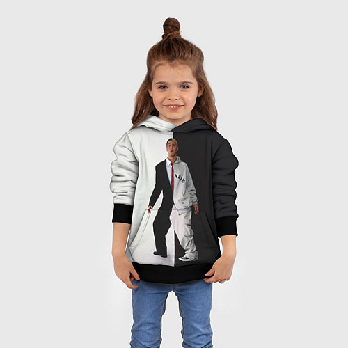 Детская толстовка Eminem: Black & White / 3D-Черный – фото 4