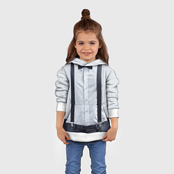 Толстовка-худи детская Рубашка с подтяжками, цвет: 3D-белый — фото 2