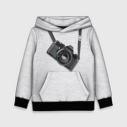 Толстовка-худи детская Фотоаппарат на груди цвета 3D-черный — фото 1