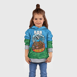 Толстовка-худи детская ВДВ медведь - никто кроме нас, цвет: 3D-меланж — фото 2