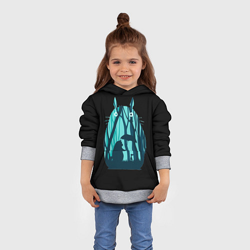 Детская толстовка Тоторо в лесу / 3D-Меланж – фото 4