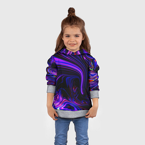 Детская толстовка Цветные разводы / 3D-Меланж – фото 4