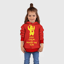 Толстовка-худи детская Keep Calm & Praise The Sun, цвет: 3D-красный — фото 2