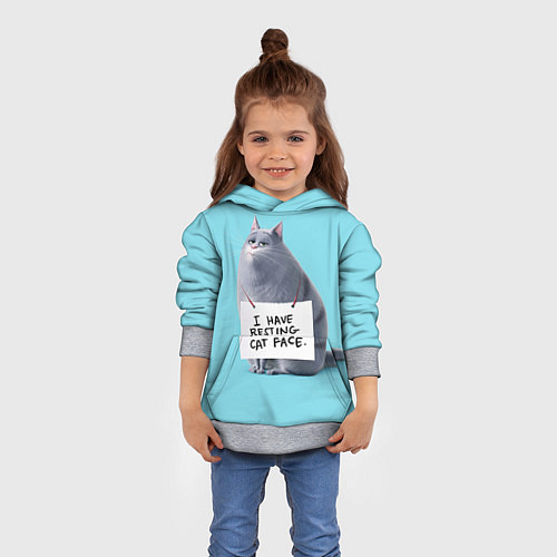 Детская толстовка I have resing cat face / 3D-Меланж – фото 4