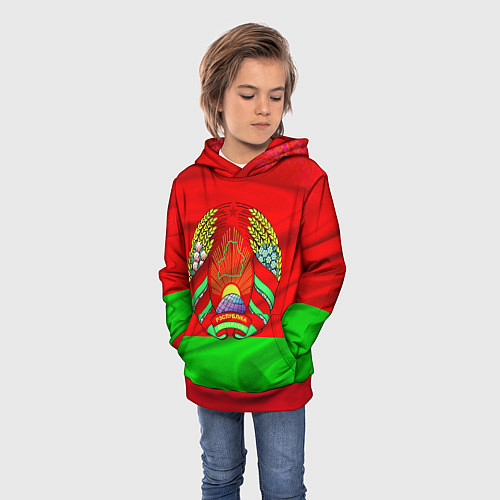 Детская толстовка Белорусский герб / 3D-Красный – фото 3