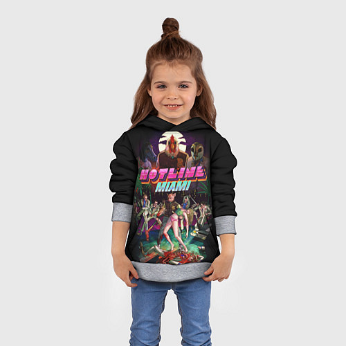 Детская толстовка Hotline Miami / 3D-Меланж – фото 4