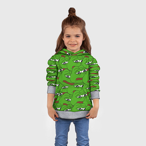 Детская толстовка Sad frogs / 3D-Меланж – фото 4