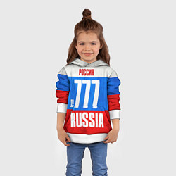 Толстовка-худи детская Russia: from 777, цвет: 3D-белый — фото 2