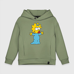 Толстовка оверсайз детская Maggie Simpson, цвет: авокадо