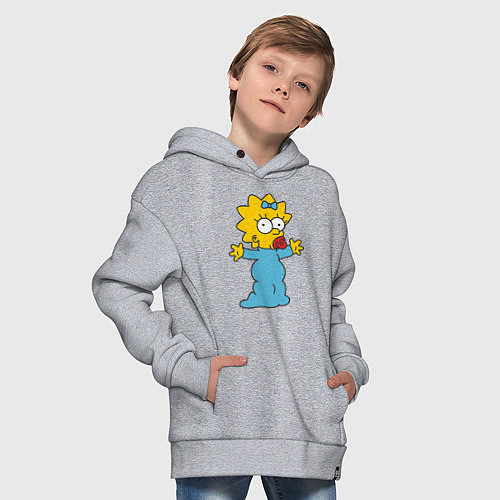 Детское худи оверсайз Maggie Simpson / Меланж – фото 4