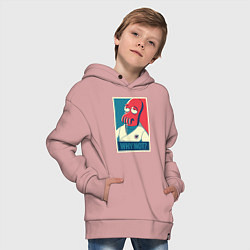 Толстовка оверсайз детская Zoidberg: Why not?, цвет: пыльно-розовый — фото 2