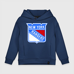 Толстовка оверсайз детская New York Rangers, цвет: тёмно-синий