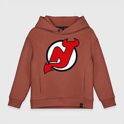 Толстовка оверсайз детская New Jersey Devils, цвет: кирпичный