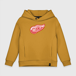 Толстовка оверсайз детская Detroit Red Wings, цвет: горчичный